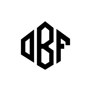 OBF letter logo design with polygon shape. OBF polygon and cube shape logo design. OBF hexagon vector logo template white and black colors. OBF monogram, business and real estate logo.