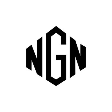 NGN letter logo design with polygon shape. NGN polygon and cube shape logo design. NGN hexagon vector logo template white and black colors. NGN monogram, business and real estate logo.