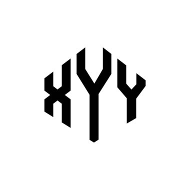 Çokgen şekilli XYY harf logosu tasarımı. XYY çokgen ve küp şeklinde logo tasarımı. XYY altıgen vektör logo şablonu beyaz ve siyah renkler. XYY monogram, iş ve gayrimenkul logosu.