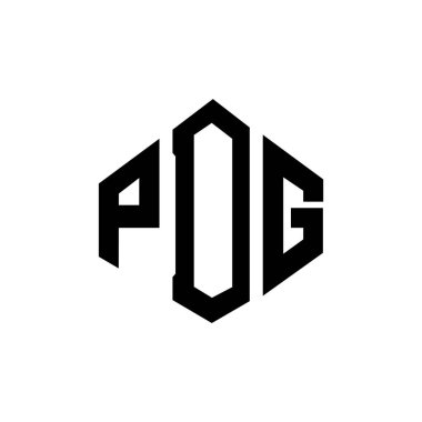 PDG letter logo design with polygon shape. PDG polygon and cube shape logo design. PDG hexagon vector logo template white and black colors. PDG monogram, business and real estate logo.