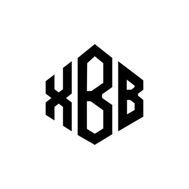 XBB letter logo design with polygon shape. XBB polygon and cube shape logo design. XBB hexagon vector logo template white and black colors. XBB monogram, business and real estate logo.