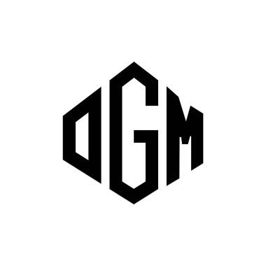 OGM letter logo design with polygon shape. OGM polygon and cube shape logo design. OGM hexagon vector logo template white and black colors. OGM monogram, business and real estate logo.