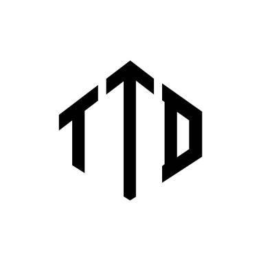 TTD letter logo design with polygon shape. TTD polygon and cube shape logo design. TTD hexagon vector logo template white and black colors. TTD monogram, business and real estate logo.