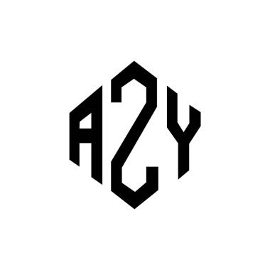 AZY letter logo design with polygon shape. AZY polygon and cube shape logo design. AZY hexagon vector logo template white and black colors. AZY monogram, business and real estate logo.