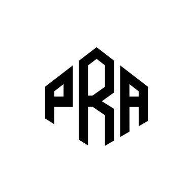 PRA letter logo design with polygon shape. PRA polygon and cube shape logo design. PRA hexagon vector logo template white and black colors. PRA monogram, business and real estate logo.