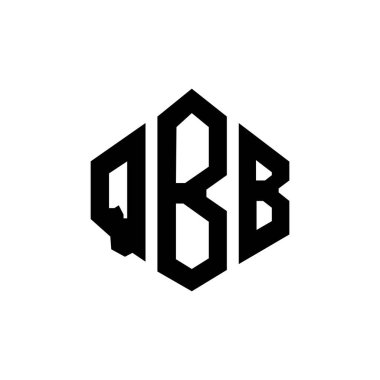 QBB letter logo design with polygon shape. QBB polygon and cube shape logo design. QBB hexagon vector logo template white and black colors. QBB monogram, business and real estate logo.