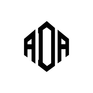 ADA letter logo design with polygon shape. ADA polygon and cube shape logo design. ADA hexagon vector logo template white and black colors. ADA monogram, business and real estate logo.