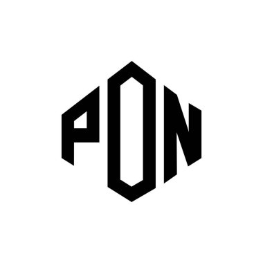 PON letter logo design with polygon shape. PON polygon and cube shape logo design. PON hexagon vector logo template white and black colors. PON monogram, business and real estate logo.