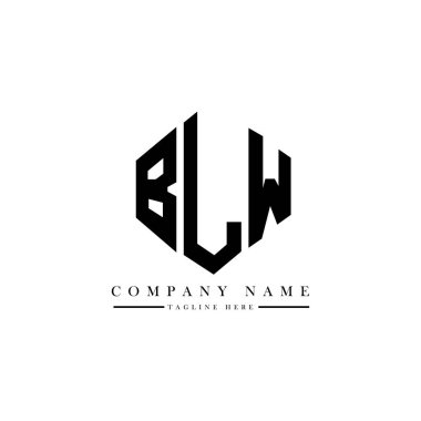 BLW letter logo design with polygon shape. BLW polygon and cube shape logo design. BLW hexagon vector logo template white and black colors. BLW monogram, business and real estate logo.