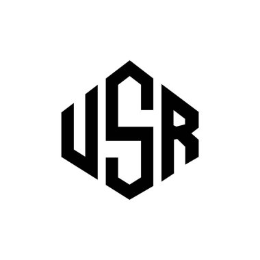 USR letter logo design with polygon shape. USR polygon and cube shape logo design. USR hexagon vector logo template white and black colors. USR monogram, business and real estate logo.