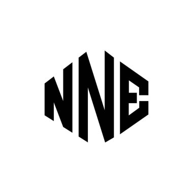 NNE letter logo design with polygon shape. NNE polygon and cube shape logo design. NNE hexagon vector logo template white and black colors. NNE monogram, business and real estate logo.