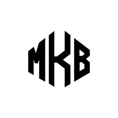 MKB letter logo design with polygon shape. MKB polygon and cube shape logo design. MKB hexagon vector logo template white and black colors. MKB monogram, business and real estate logo.