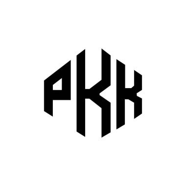 PKK letter logo design with polygon shape. PKK polygon and cube shape logo design. PKK hexagon vector logo template white and black colors. PKK monogram, business and real estate logo.