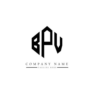 BPV letter logo design with polygon shape. BPV polygon and cube shape logo design. BPV hexagon vector logo template white and black colors. BPV monogram, business and real estate logo.