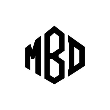 MBD letter logo design with polygon shape. MBD polygon and cube shape logo design. MBD hexagon vector logo template white and black colors. MBD monogram, business and real estate logo.