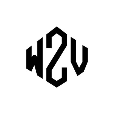 WZV letter logo design with polygon shape. WZV polygon and cube shape logo design. WZV hexagon vector logo template white and black colors. WZV monogram, business and real estate logo.