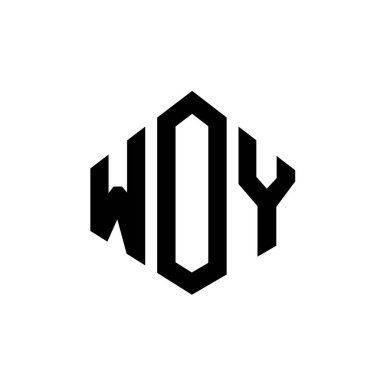 WOY letter logo design with polygon shape. WOY polygon and cube shape logo design. WOY hexagon vector logo template white and black colors. WOY monogram, business and real estate logo.