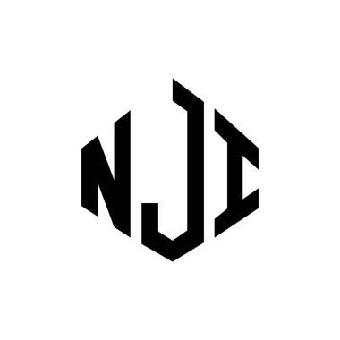NJI letter logo design with polygon shape. NJI polygon and cube shape logo design. NJI hexagon vector logo template white and black colors. NJI monogram, business and real estate logo.