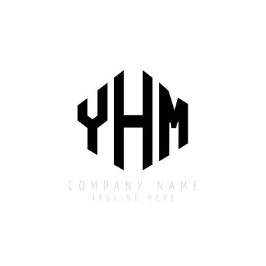 YHM letter logo design with polygon shape. YHM polygon and cube shape logo design. YHM hexagon vector logo template white and black colors. YHM monogram, business and real estate logo.