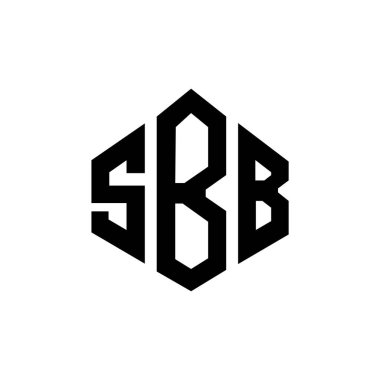 Çokgen şekilli SBB harf logosu tasarımı. SBB çokgen ve küp şeklinde logo tasarımı. SBB altıgen vektör logo şablonu beyaz ve siyah renkler. SBB monogramı, iş ve emlak logosu.