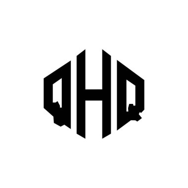 QHQ letter logo design with polygon shape. QHQ polygon and cube shape logo design. QHQ hexagon vector logo template white and black colors. QHQ monogram, business and real estate logo.