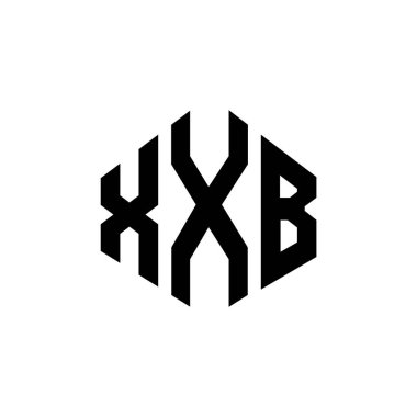 Çokgen şekilli XXB harf logosu tasarımı. XXB çokgen ve küp şeklinde logo tasarımı. XXB altıgen vektör logosu beyaz ve siyah renkler. XXB monogram, iş ve emlak logosu.