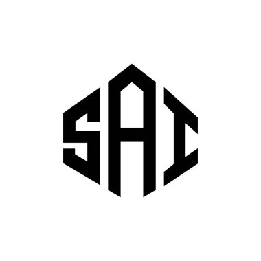 SAI letter logo design with polygon shape. SAI polygon and cube shape logo design. SAI hexagon vector logo template white and black colors. SAI monogram, business and real estate logo.