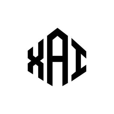 XAI letter logo design with polygon shape. XAI polygon and cube shape logo design. XAI hexagon vector logo template white and black colors. XAI monogram, business and real estate logo.