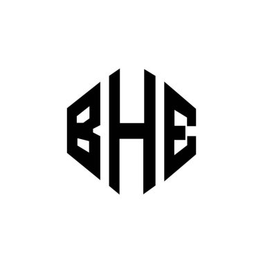 BHE letter logo design with polygon shape. BHE polygon and cube shape logo design. BHE hexagon vector logo template white and black colors. BHE monogram, business and real estate logo.