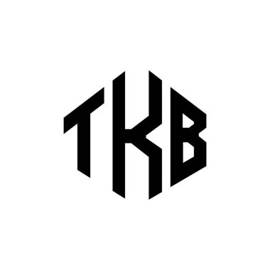 TKB letter logo design with polygon shape. TKB polygon and cube shape logo design. TKB hexagon vector logo template white and black colors. TKB monogram, business and real estate logo.