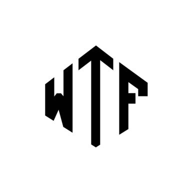 WTF letter logo design with polygon shape. WTF polygon and cube shape logo design. WTF hexagon vector logo template white and black colors. WTF monogram, business and real estate logo.