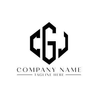 CGJ letter logo design with polygon shape. CGJ polygon and cube shape logo design. CGJ hexagon vector logo template white and black colors. CGJ monogram, business and real estate logo.