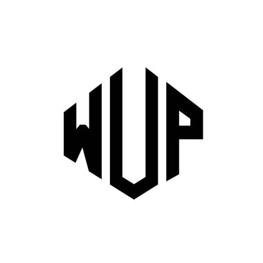 WUP letter logo design with polygon shape. WUP polygon and cube shape logo design. WUP hexagon vector logo template white and black colors. WUP monogram, business and real estate logo.