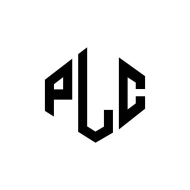 PLC letter logo design with polygon shape. PLC polygon and cube shape logo design. PLC hexagon vector logo template white and black colors. PLC monogram, business and real estate logo.