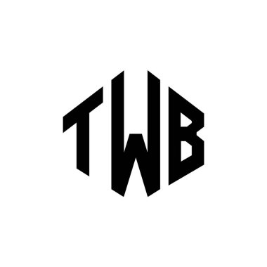 TWB letter logo design with polygon shape. TWB polygon and cube shape logo design. TWB hexagon vector logo template white and black colors. TWB monogram, business and real estate logo.