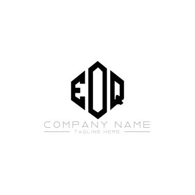 EOQ letter logo design with polygon shape. EOQ polygon and cube shape logo design. EOQ hexagon vector logo template white and black colors. EOQ monogram, business and real estate logo.