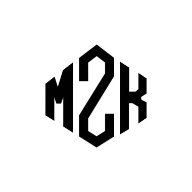 MZK letter logo design with polygon shape. MZK polygon and cube shape logo design. MZK hexagon vector logo template white and black colors. MZK monogram, business and real estate logo.