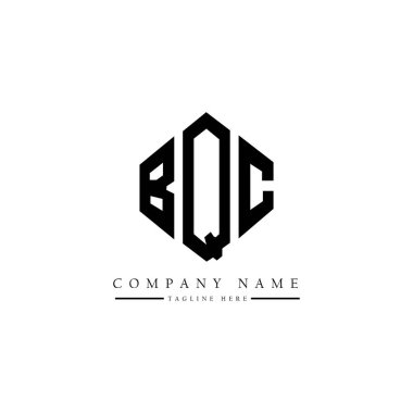 BQC letter logo design with polygon shape. BQC polygon and cube shape logo design. BQC hexagon vector logo template white and black colors. BQC monogram, business and real estate logo.