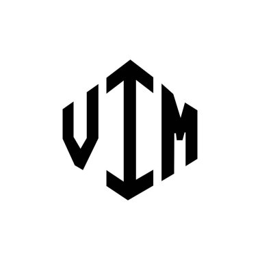 Çokgen şekilli VIM harf logosu tasarımı. VIM çokgen ve küp şeklinde logo tasarımı. VIM altıgen vektör logo şablonu beyaz ve siyah renkler. VIM monogram, iş ve gayrimenkul logosu.