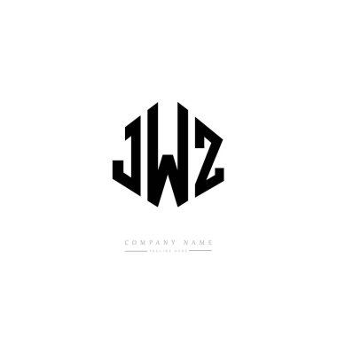 JWZ letter logo design with polygon shape. JWZ polygon and cube shape logo design. JWZ hexagon vector logo template white and black colors. JWZ monogram, business and real estate logo.