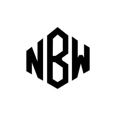 NBW letter logo design with polygon shape. NBW polygon and cube shape logo design. NBW hexagon vector logo template white and black colors. NBW monogram, business and real estate logo.