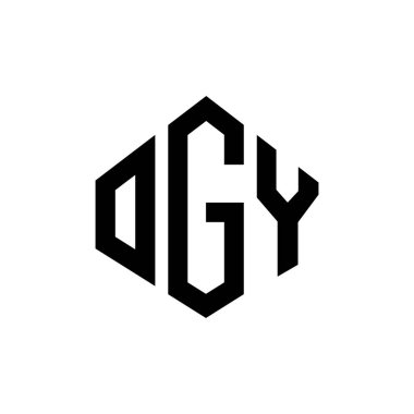 OGY letter logo design with polygon shape. OGY polygon and cube shape logo design. OGY hexagon vector logo template white and black colors. OGY monogram, business and real estate logo.