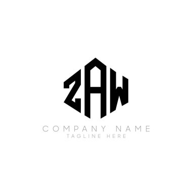 ZAW letter logo design with polygon shape. ZAW polygon logo monogram. ZAW cube logo design. ZAW hexagon vector logo template white and black colors. ZAW monogram, ZAW business and real estate logo.