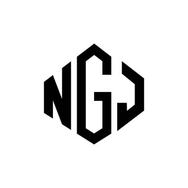 NGJ letter logo design with polygon shape. NGJ polygon and cube shape logo design. NGJ hexagon vector logo template white and black colors. NGJ monogram, business and real estate logo.