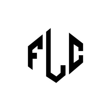 Çokgen şekilli FLC harf logosu tasarımı. FLC çokgen ve küp şeklinde logo tasarımı. FLC altıgen vektör logo şablonu beyaz ve siyah renkler. FLC monogramı, iş ve emlak logosu.