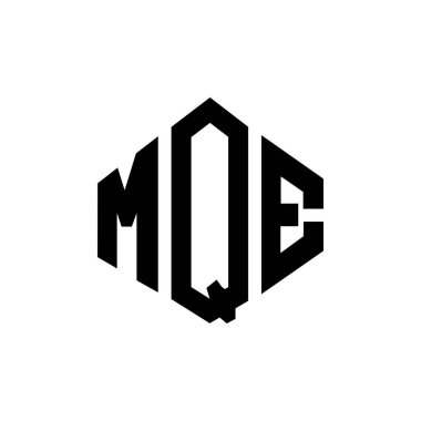 MQE letter logo design with polygon shape. MQE polygon and cube shape logo design. MQE hexagon vector logo template white and black colors. MQE monogram, business and real estate logo.