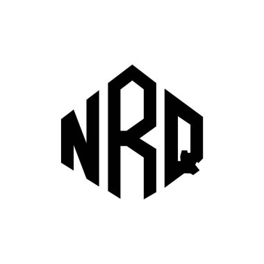 NRQ letter logo design with polygon shape. NRQ polygon and cube shape logo design. NRQ hexagon vector logo template white and black colors. NRQ monogram, business and real estate logo.