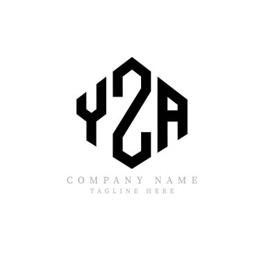 YZA letter logo design with polygon shape. YZA polygon and cube shape logo design. YZA hexagon vector logo template white and black colors. YZA monogram, business and real estate logo.