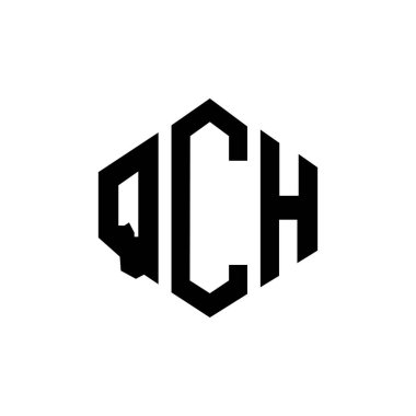 QCH letter logo design with polygon shape. QCH polygon and cube shape logo design. QCH hexagon vector logo template white and black colors. QCH monogram, business and real estate logo.