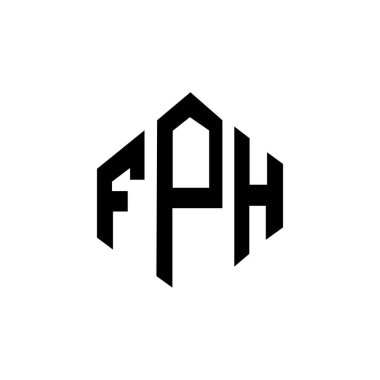  Harfler, çokgen şekilli logo tasarımı. Küp şeklinde logo tasarımı. Altıgen vektör logosu beyaz ve siyah renklerde. Monogram, iş ve emlak logosu.